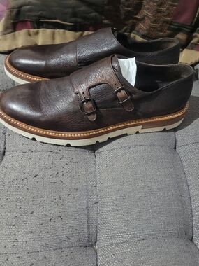 Men's Double Monk Strap Oxfords - Brown Leather